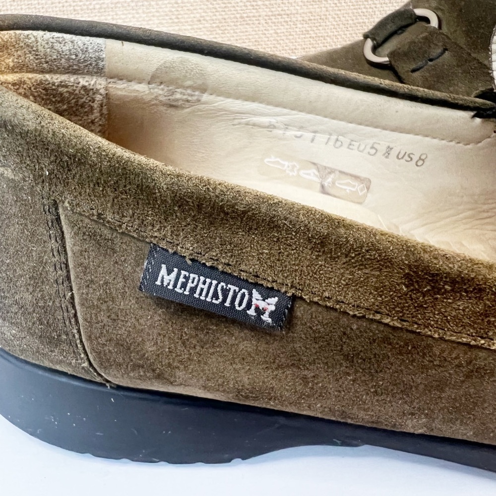 Mephisto Cool-Air Dark Green Suede Loafer Flats Size 8 - Picture 6 of 11